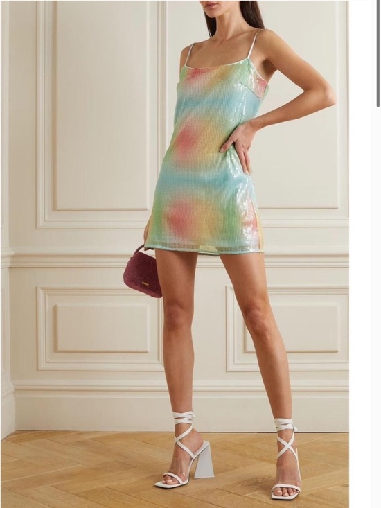 STAUD Dresses & Skirts - STAUD Jenny Pastel Sequined Mini Dress Size Small